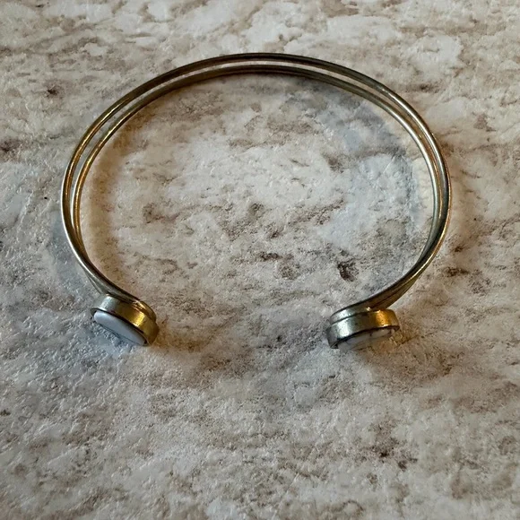 Elegant Gold and White Stone Bangle - Picture 3 of 3